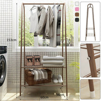 Thumbnail for Cloth Rack Garment Rack Metal Coffee color