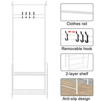 Thumbnail for Cloth Rack Garment Rack Coat Rack – White