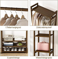 Thumbnail for Bamboo Clothes Rack with Shelves