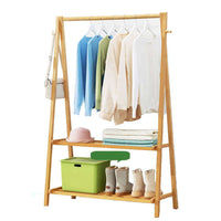 Thumbnail for Cloth Rack Garment Rack Bamboo Clothes stand with Coat Rack