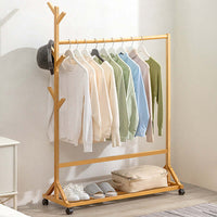 Thumbnail for Cloth Rack Garment Rack Bamboo Clothes stand with Coat Rack - The Shopsite