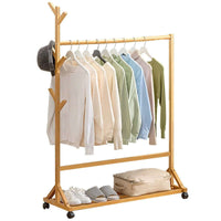 Thumbnail for Cloth Rack Garment Rack Bamboo Clothes stand with Coat Rack - The Shopsite