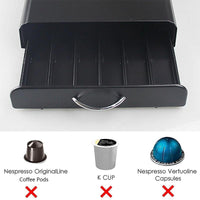 Thumbnail for Nespresso Coffee Capsule Organiser Shelf Tray for 36 Pods Dolce Gusto Matte Black Pod Holder