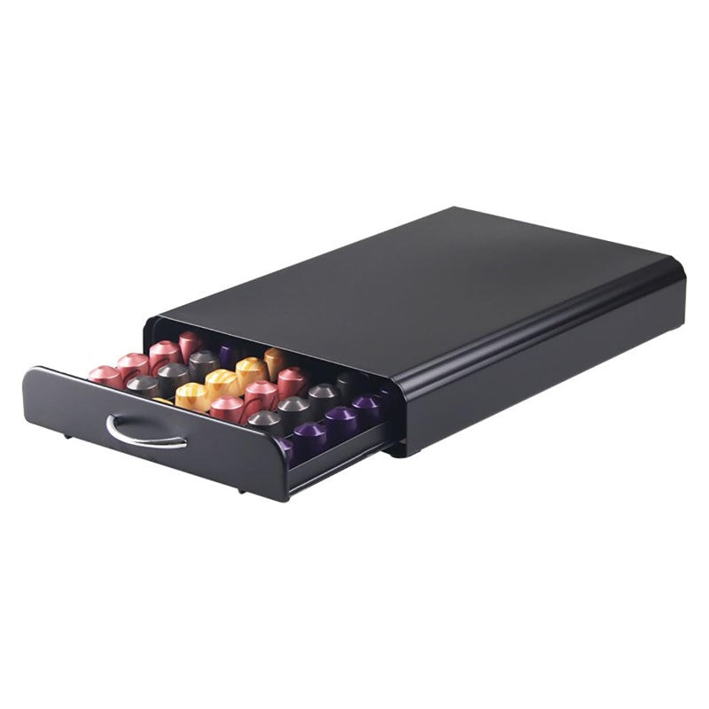 Nespresso Coffee Capsule Organiser Shelf Tray for 36 Pods Dolce Gusto Matte Black Pod Holder