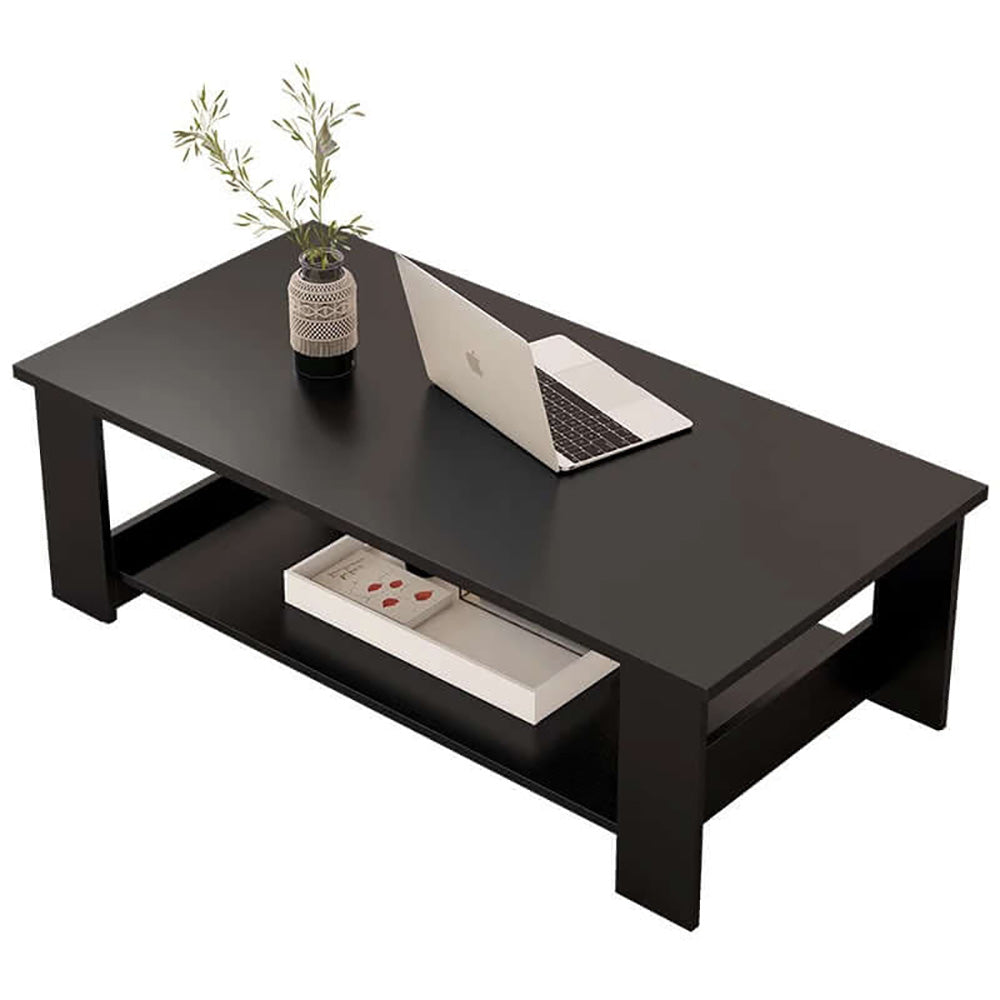 Coffee table 80cm black in modern living room setting
