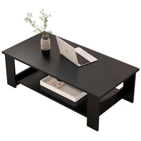 Thumbnail for Coffee table 80cm black in modern living room setting