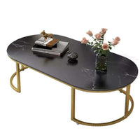 Thumbnail for Modern coffee table with marble top and gold legs
