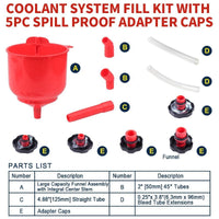 Thumbnail for Spill Proof Car Radiator Coolant Filling Funnel Kit