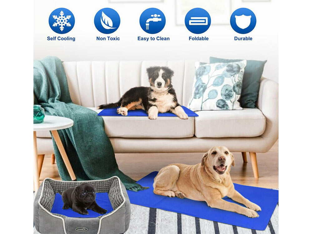 Pet Cooling Pad XXL Gel Ice Mat Blue for Dogs Cats – Homyspire