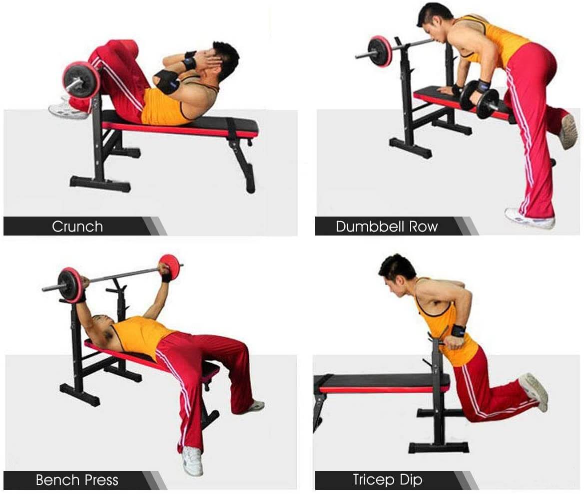 Weight Bench with rubber non-slip feet