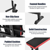 Thumbnail for Adjustable barbell rest on black weight bench