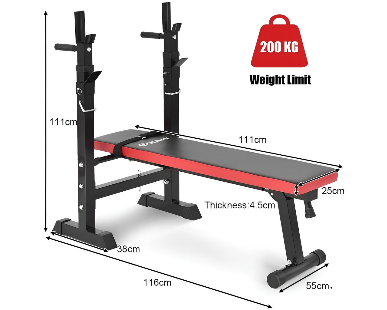 Weight Bench with 5-level adjustable height