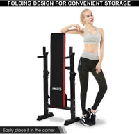 Thumbnail for Adjustable Weight Bench Fitness Bench Home Gym Black - The Shopsite