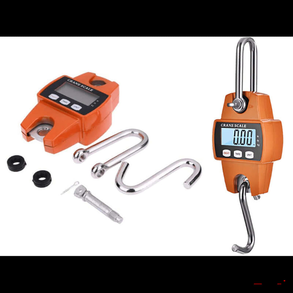Portable crane scale with battery compartment