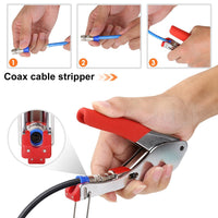 Thumbnail for Tool Coax Rg59 Rg6 F Connector Fitting Crimper Cable Kit - The Shopsite