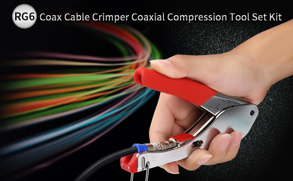 Tool Coax Rg59 Rg6 F Connector Fitting Crimper Cable Kit - The Shopsite