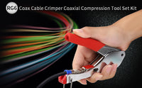 Thumbnail for Tool Coax Rg59 Rg6 F Connector Fitting Crimper Cable Kit - The Shopsite