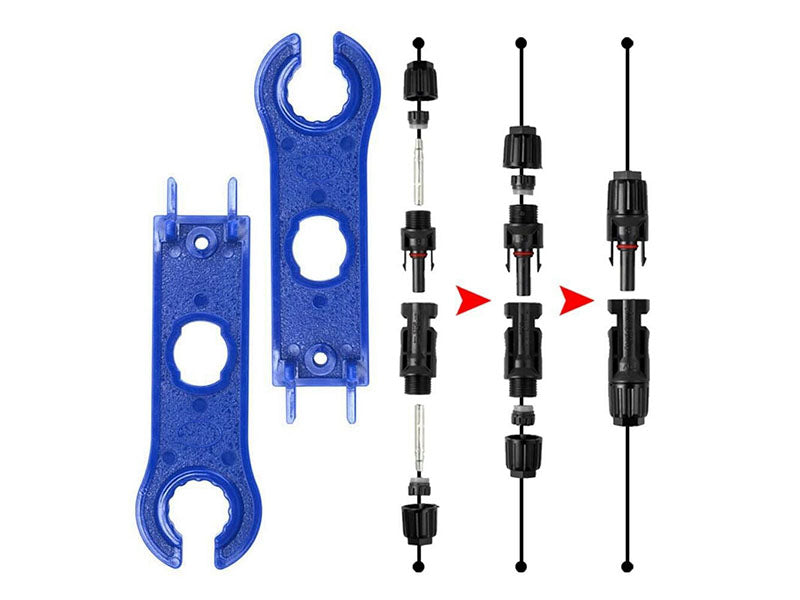 Color-coded steel jaws on solar crimper pliers