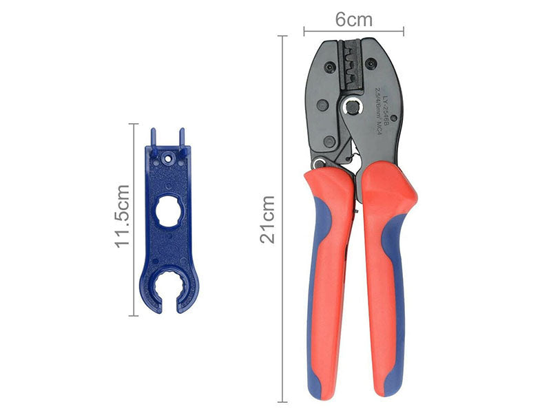 Quick release safety lever on solar crimper tool