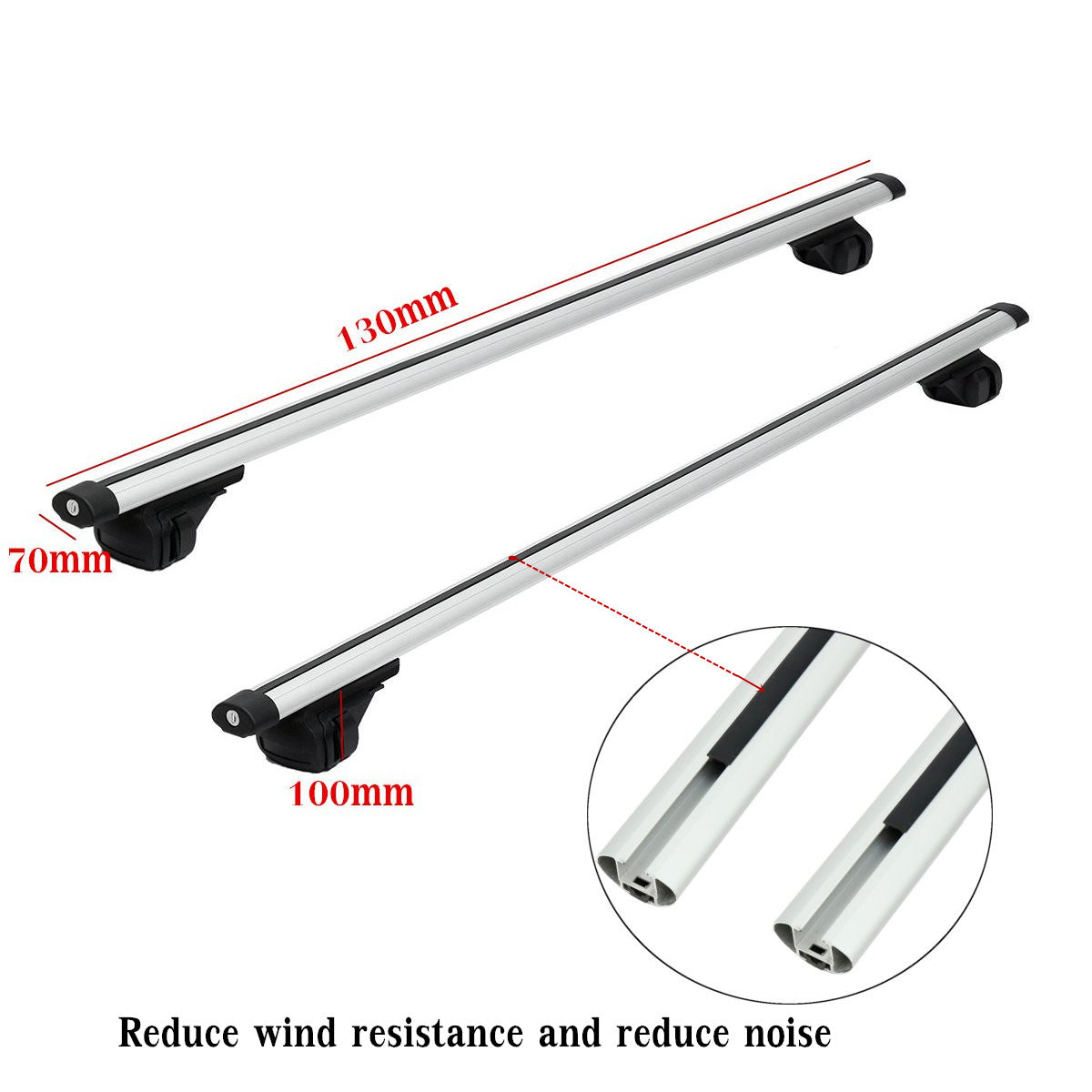 Car Rack Side 130cm Universal Car Roof Rack Silver | Homyspire NZ