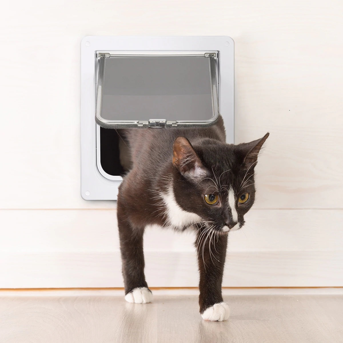 Cat Door 4 Ways Round Lockable Pet Dog Flap Cat Door
