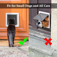 Thumbnail for Cat Door 4 Ways Round Lockable Pet Dog Flap Cat Door