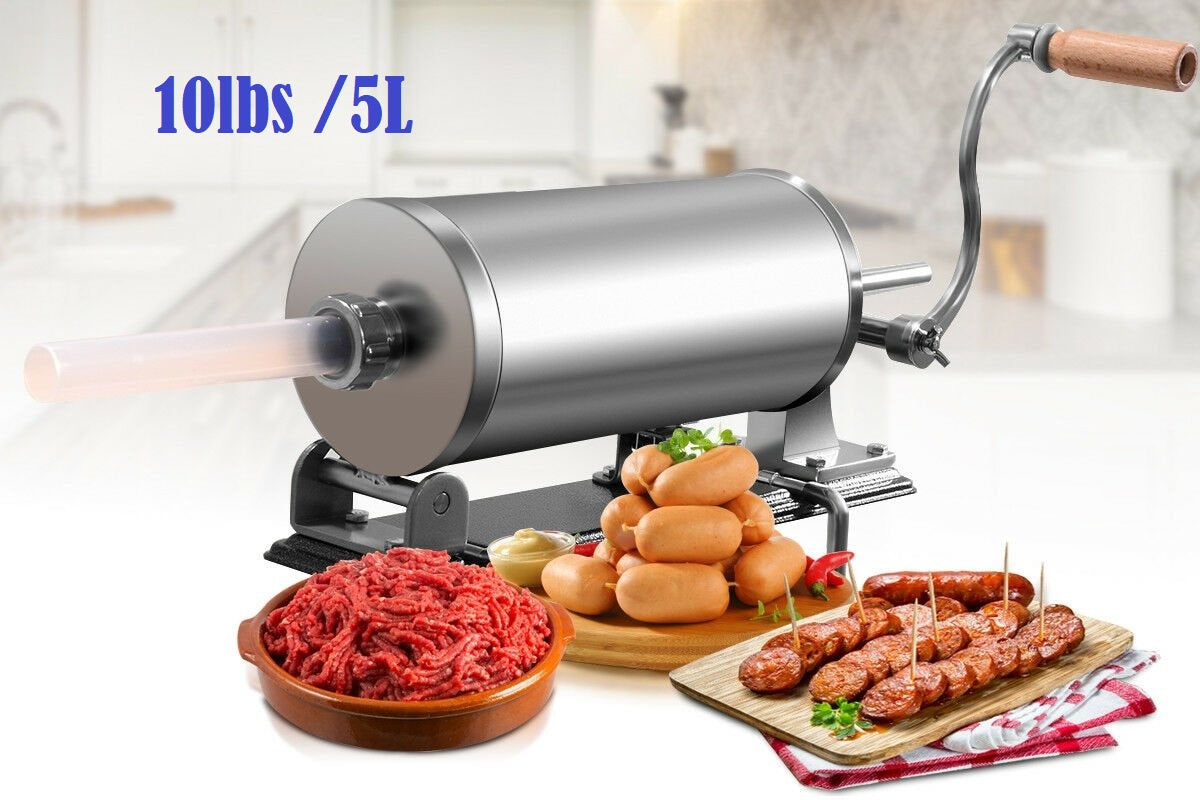 Side view of sausage maker showing stable base