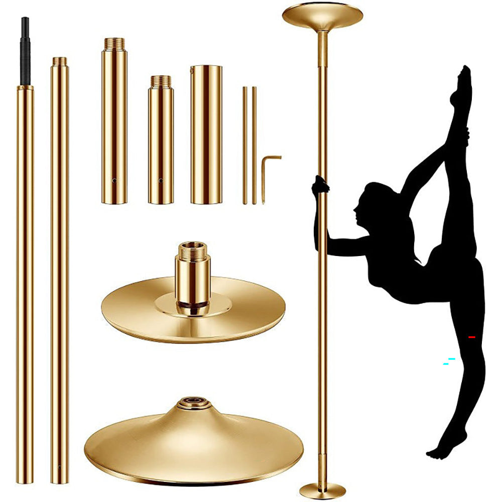 Portable rotating dancing pole gold colour