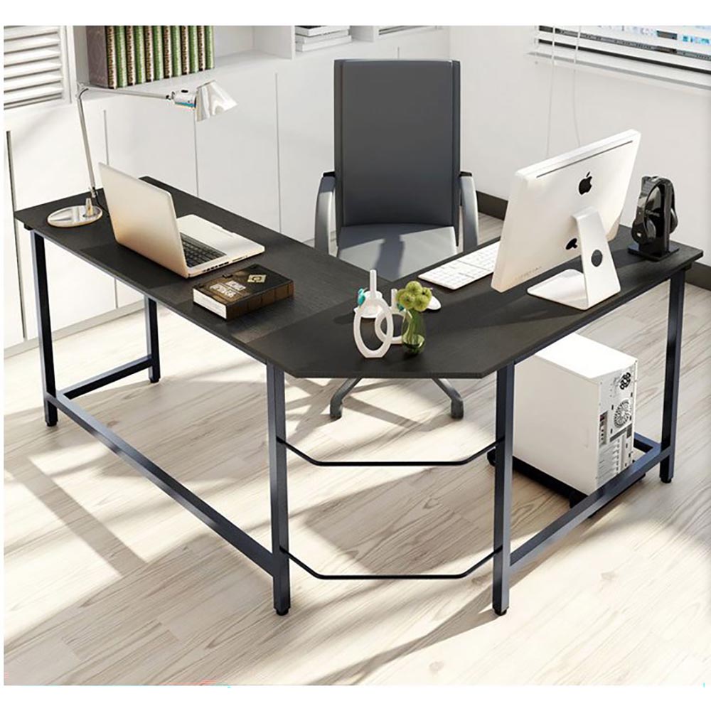 Desk corner with L-style buckles