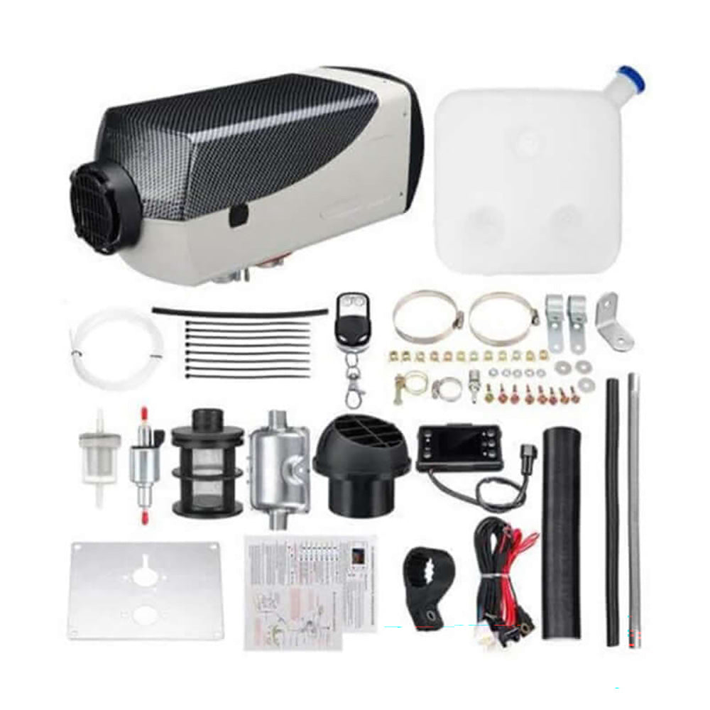 Complete diesel heater kit with installation parts