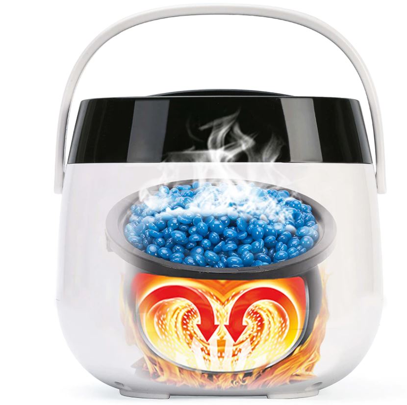 Wax warmer showing power and voltage labels