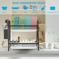 Thumbnail for Dish drying rack with reinforced flat iron construction