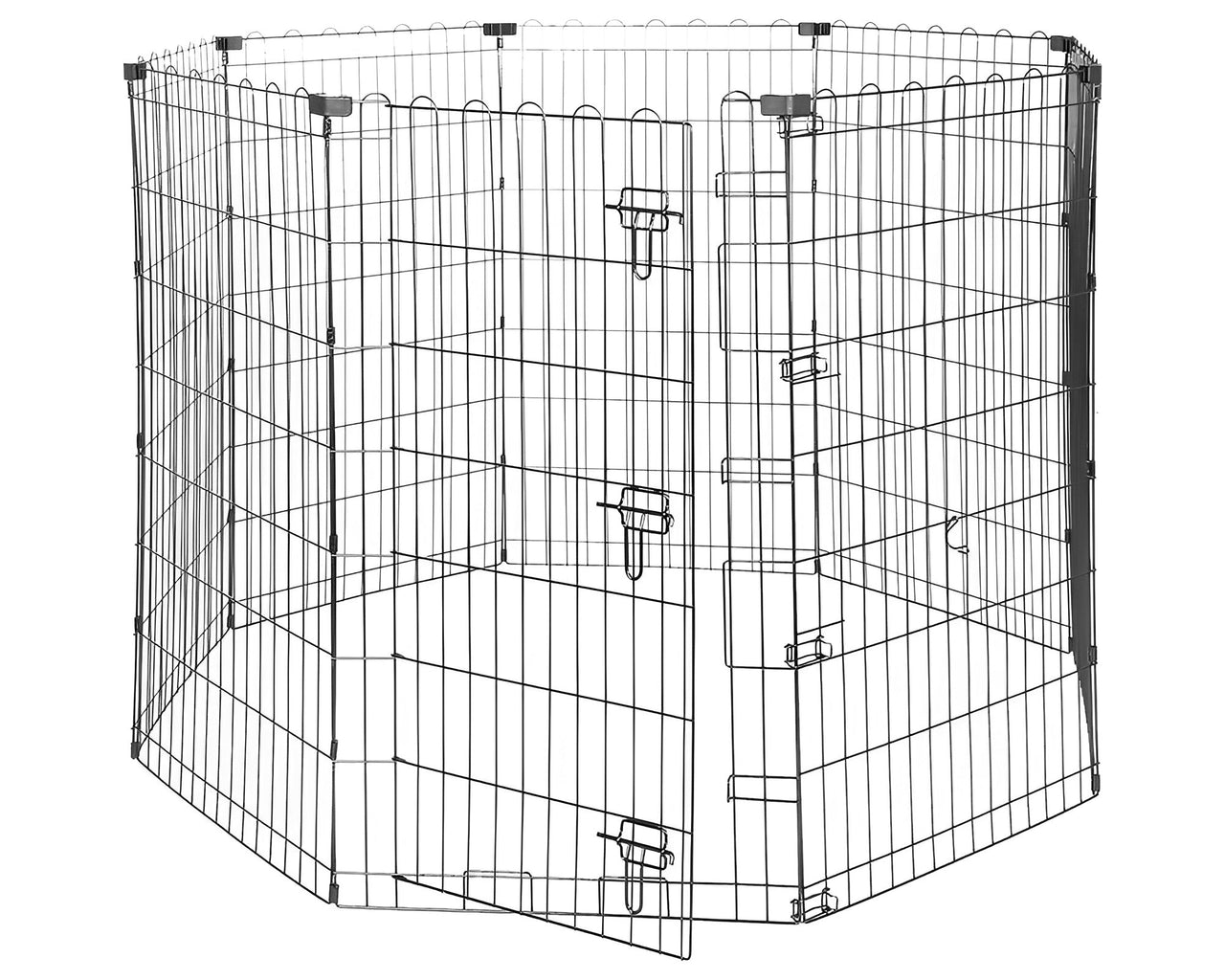 Dog playpen panel showing mesh hole size