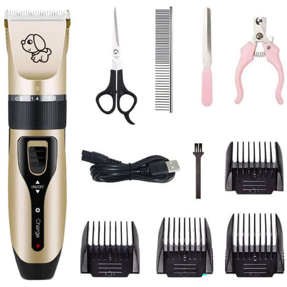 Dog clippers cordless in use trimming dog fur
