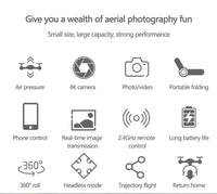 Thumbnail for Drone with Camera Black 4K Professional HD Camera WIFI FPV RC Quadcopter Fordable Helicopter - The Shopsite