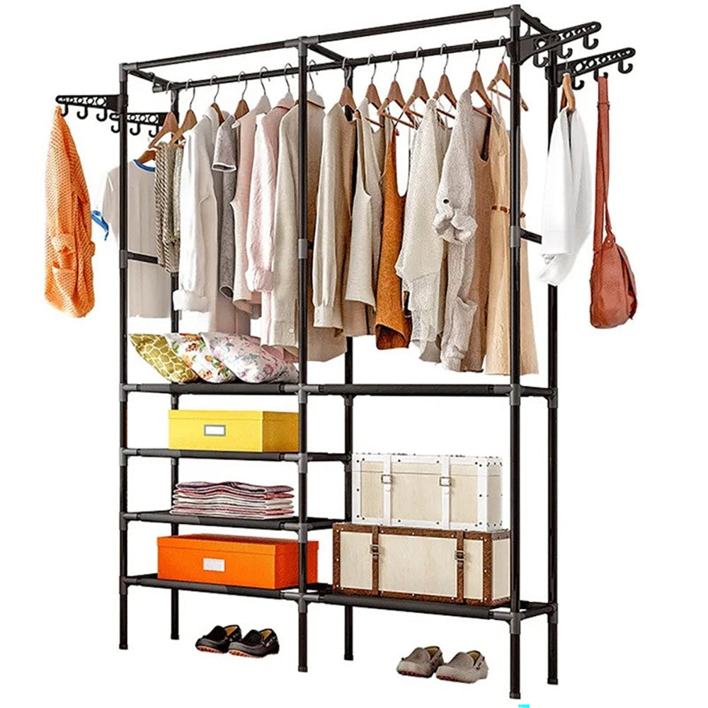 Garment rack with sturdy hanging rod