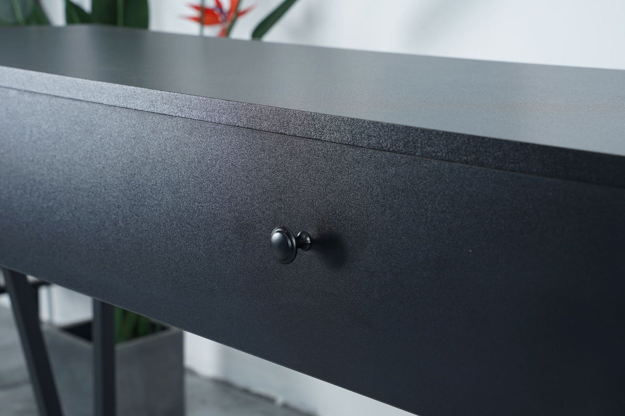 Console table with spacious drawer open