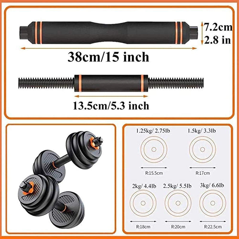 40KG Adjustable Dumbbells Set – 6-in-1