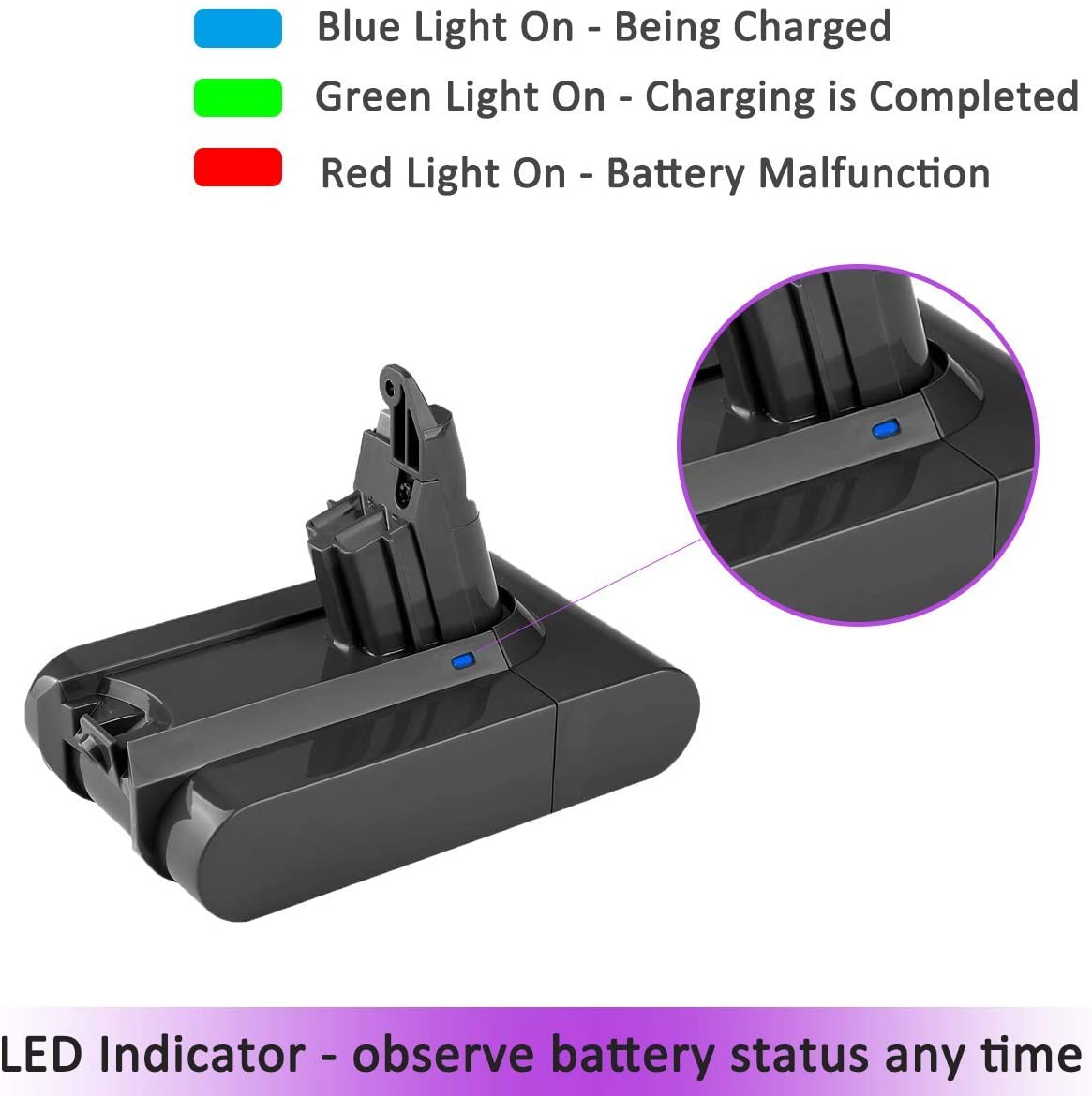 Battery label showing 222V power rating