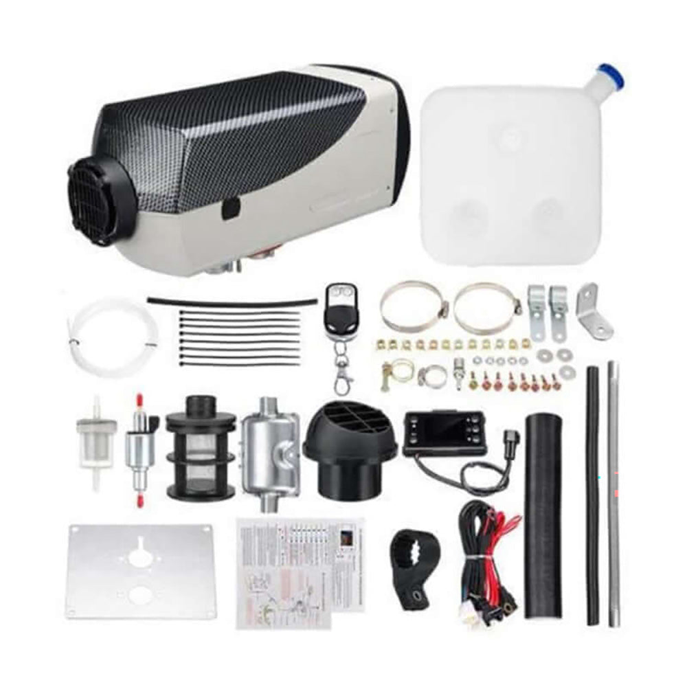 Diesel air heater 5KW 12V front view showing compact size