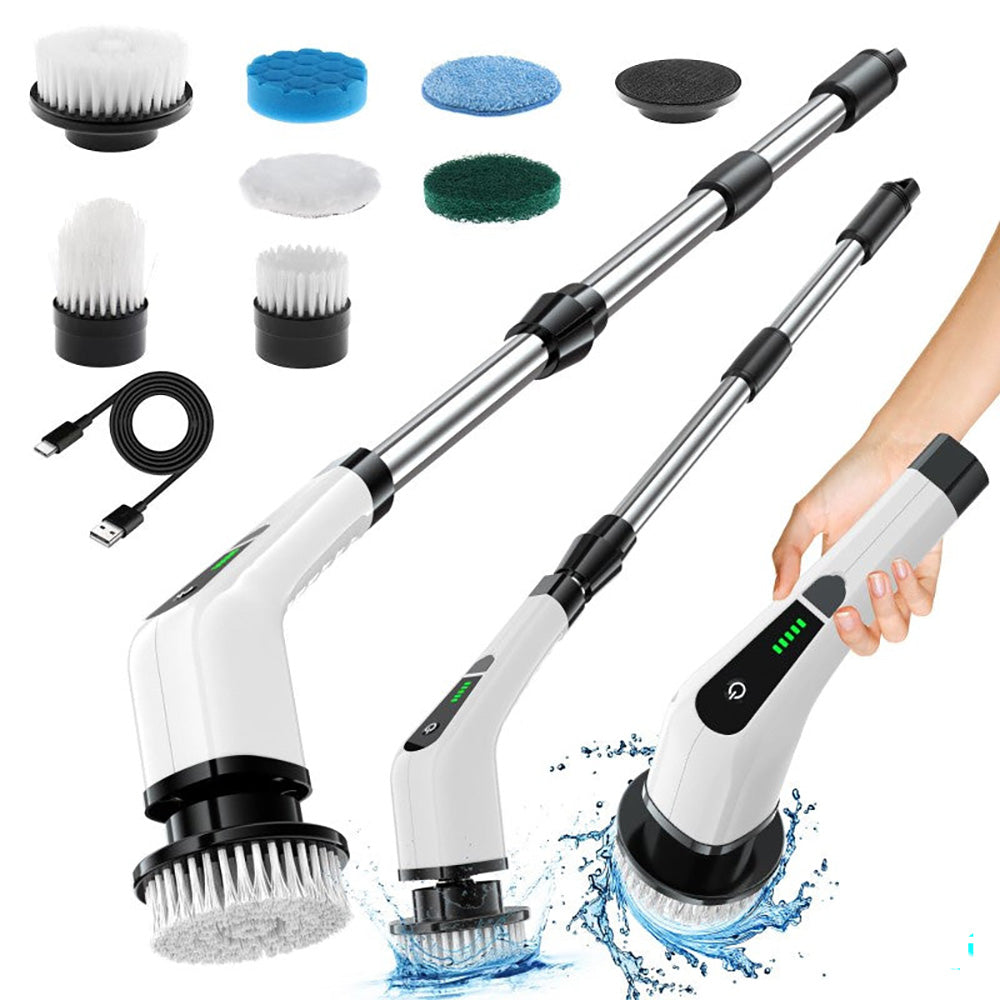 Cordless scrubber cleaning bathroom bathtub
