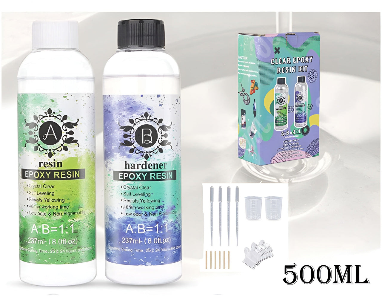 Epoxy resin kit packaging contents