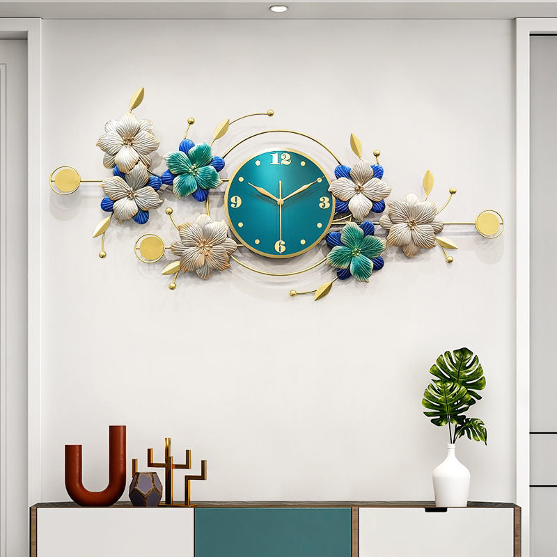Wall Clocks for Living Room Creative Flower Modern, Elegan