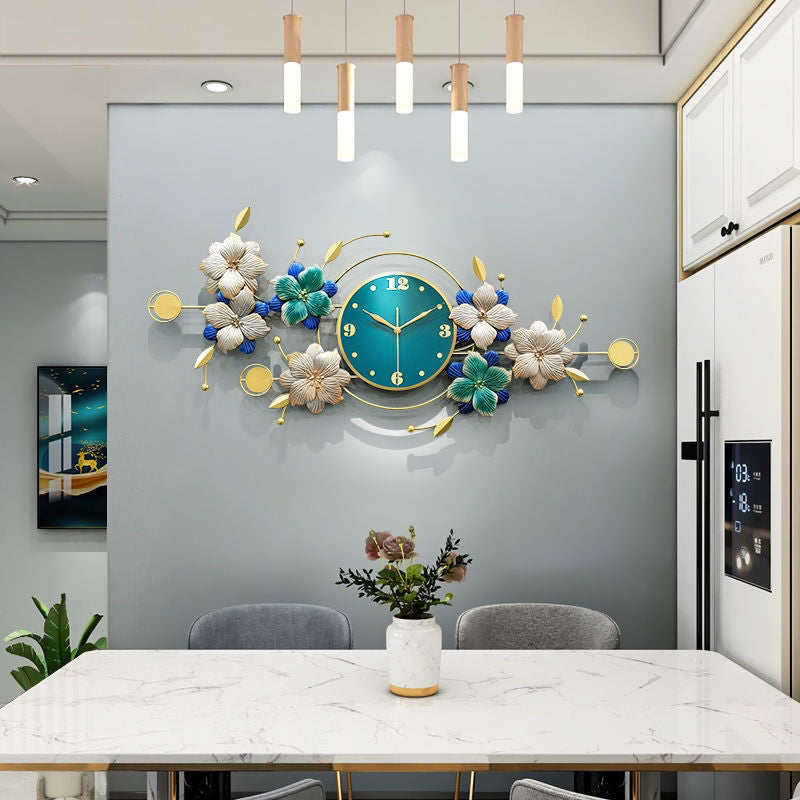 Wall Clocks for Living Room Creative Flower Modern, Elegan