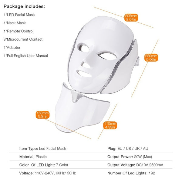 Led Light Therapy Face Mask With Neck Attachment - The Shopsite