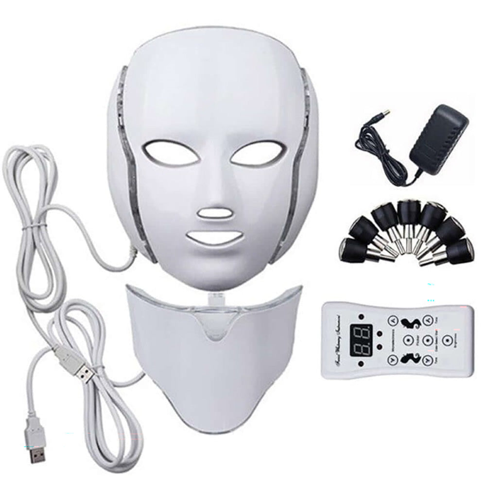 LED light therapy face mask showing red light mode