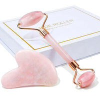 Thumbnail for Rose quartz jade roller and gua sha set
