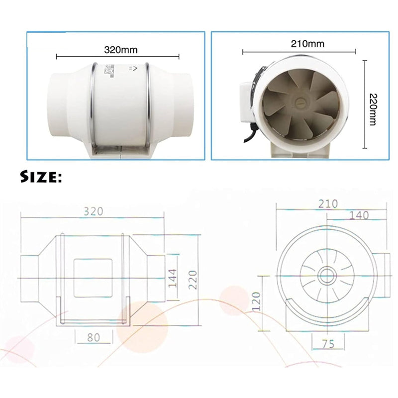 Inline fan airflow direction indicator
