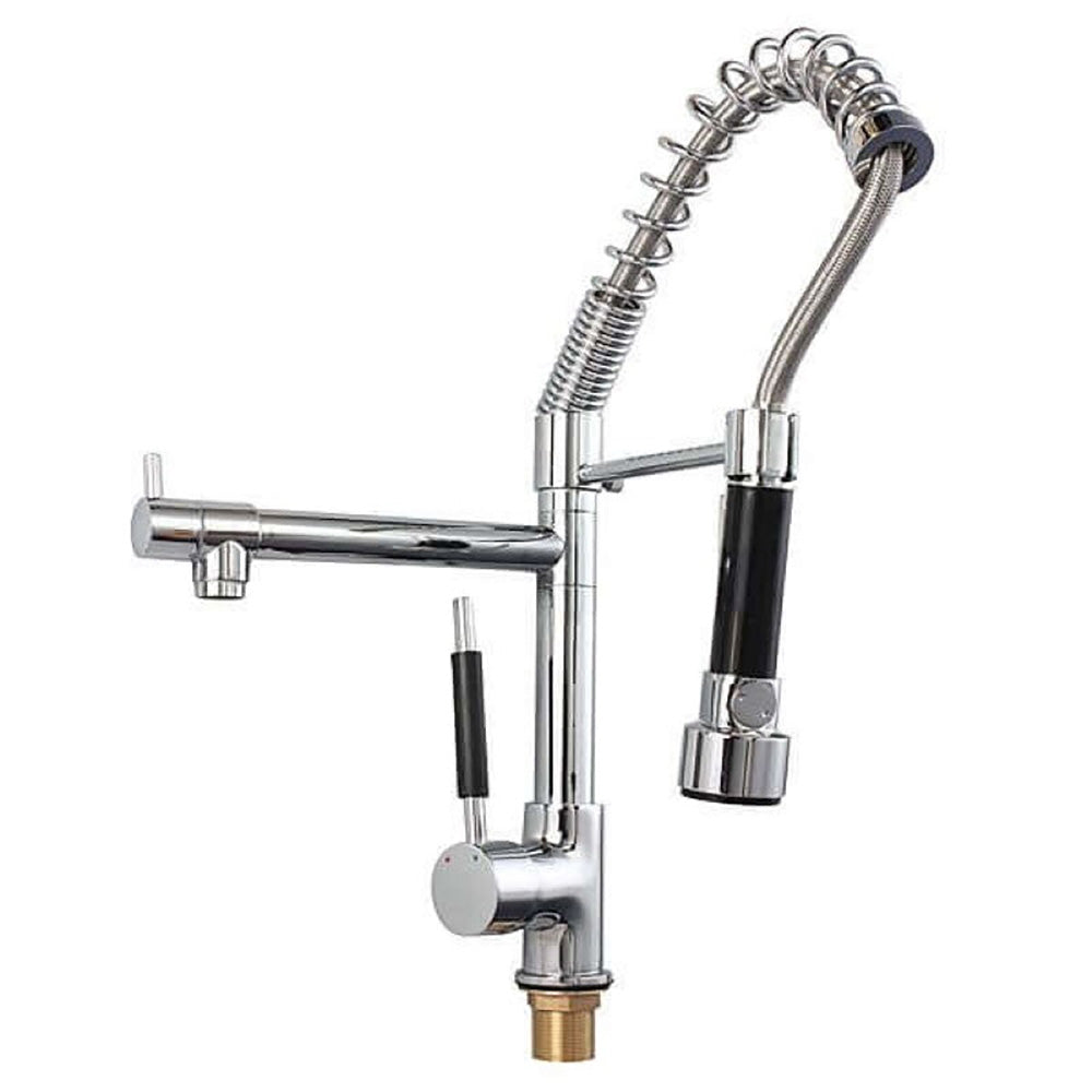 Kitchen sink mixer tap with connection hoses
