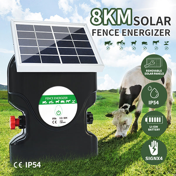 Solar Electric Fence Energizer 8kM